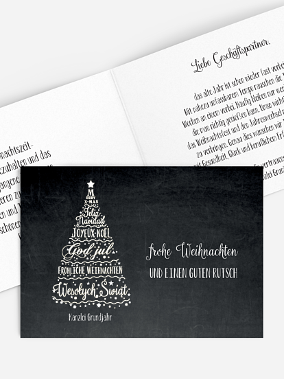 Geschäftliche Weihnachtskarte Language Tree