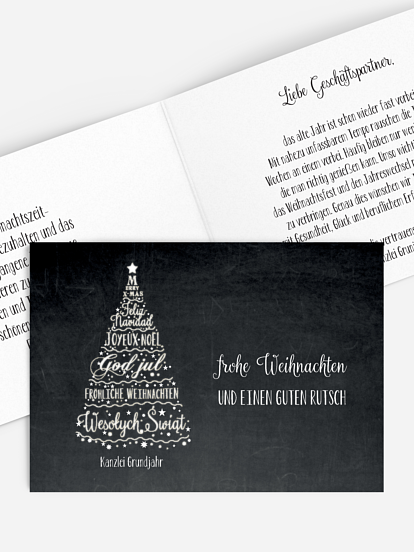 Geschäftliche Weihnachtskarte Language Tree