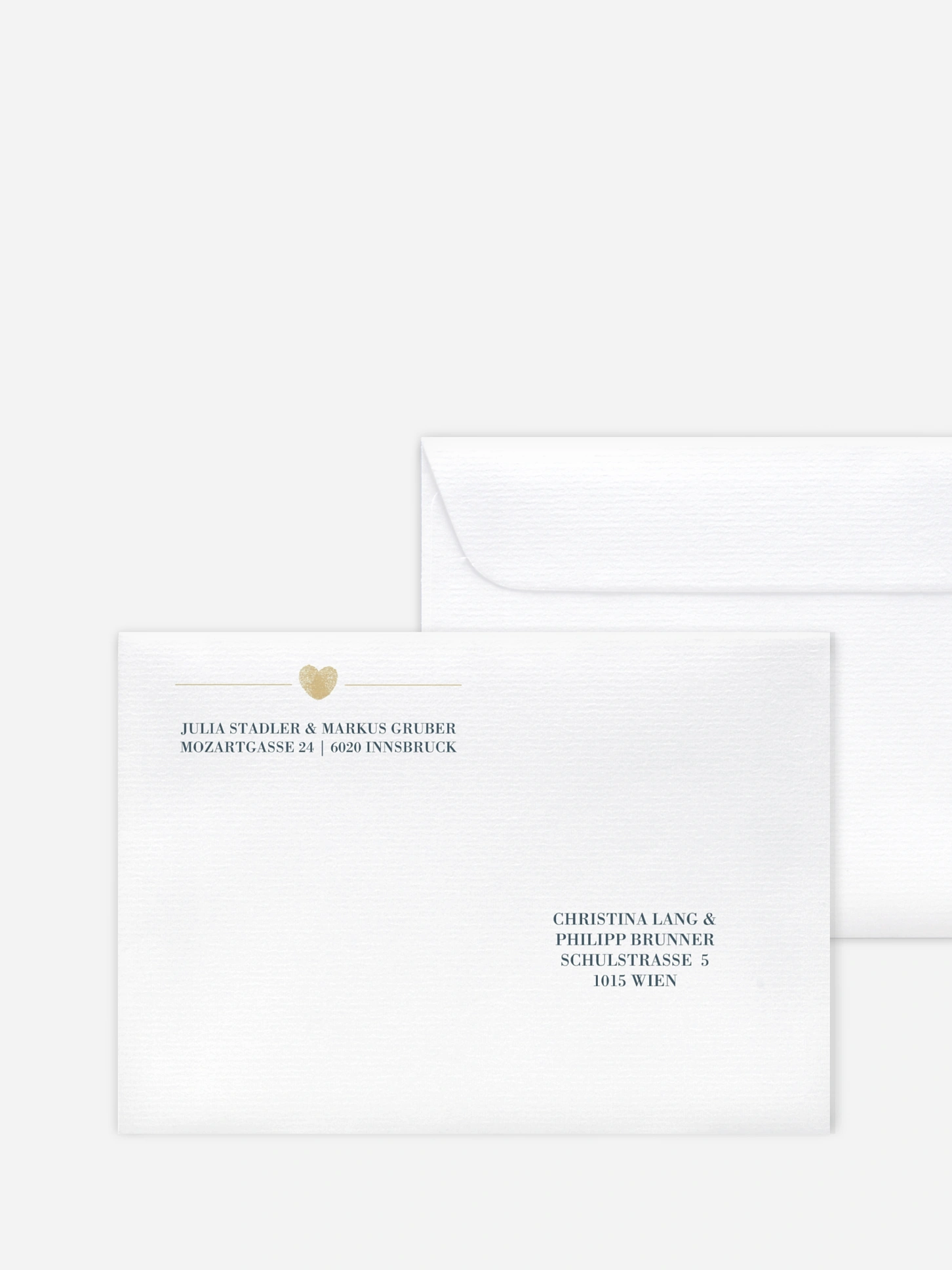Bedruckter Briefumschlag Hochzeit Loveprint