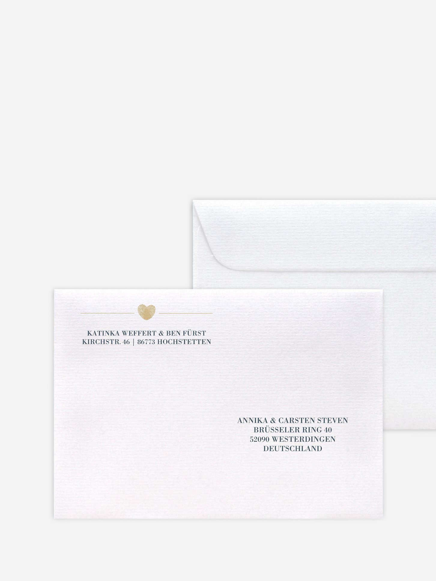 Bedruckter Briefumschlag Hochzeit Loveprint