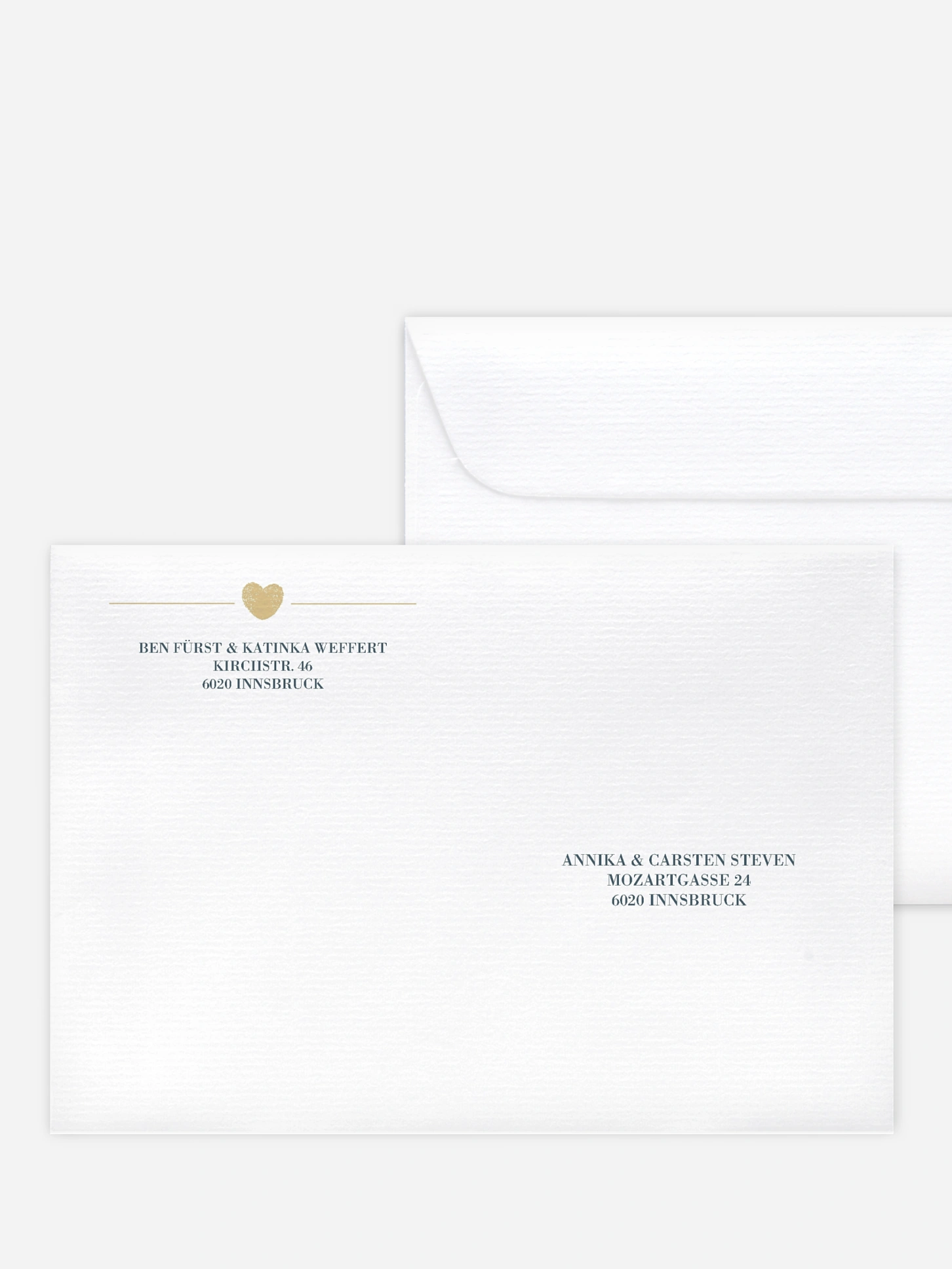 Bedruckter Briefumschlag Hochzeit Loveprint