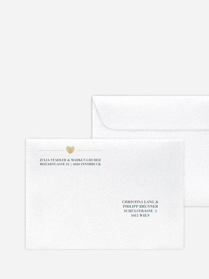 Bedruckter Briefumschlag Hochzeit Loveprint