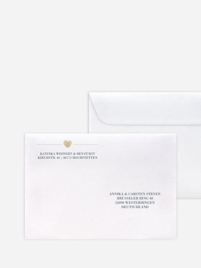 Bedruckter Briefumschlag Hochzeit Loveprint
