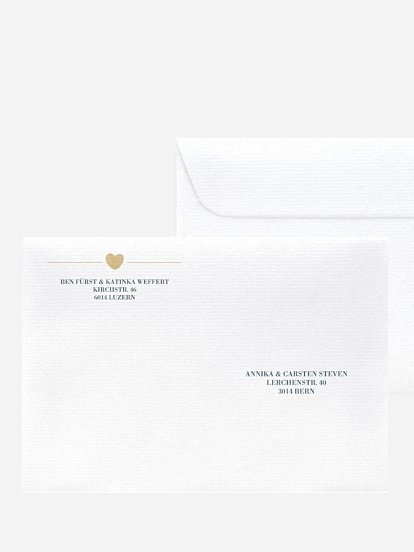 Bedruckter Briefumschlag Hochzeit Loveprint