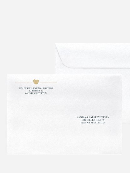 Bedruckter Briefumschlag Hochzeit Loveprint