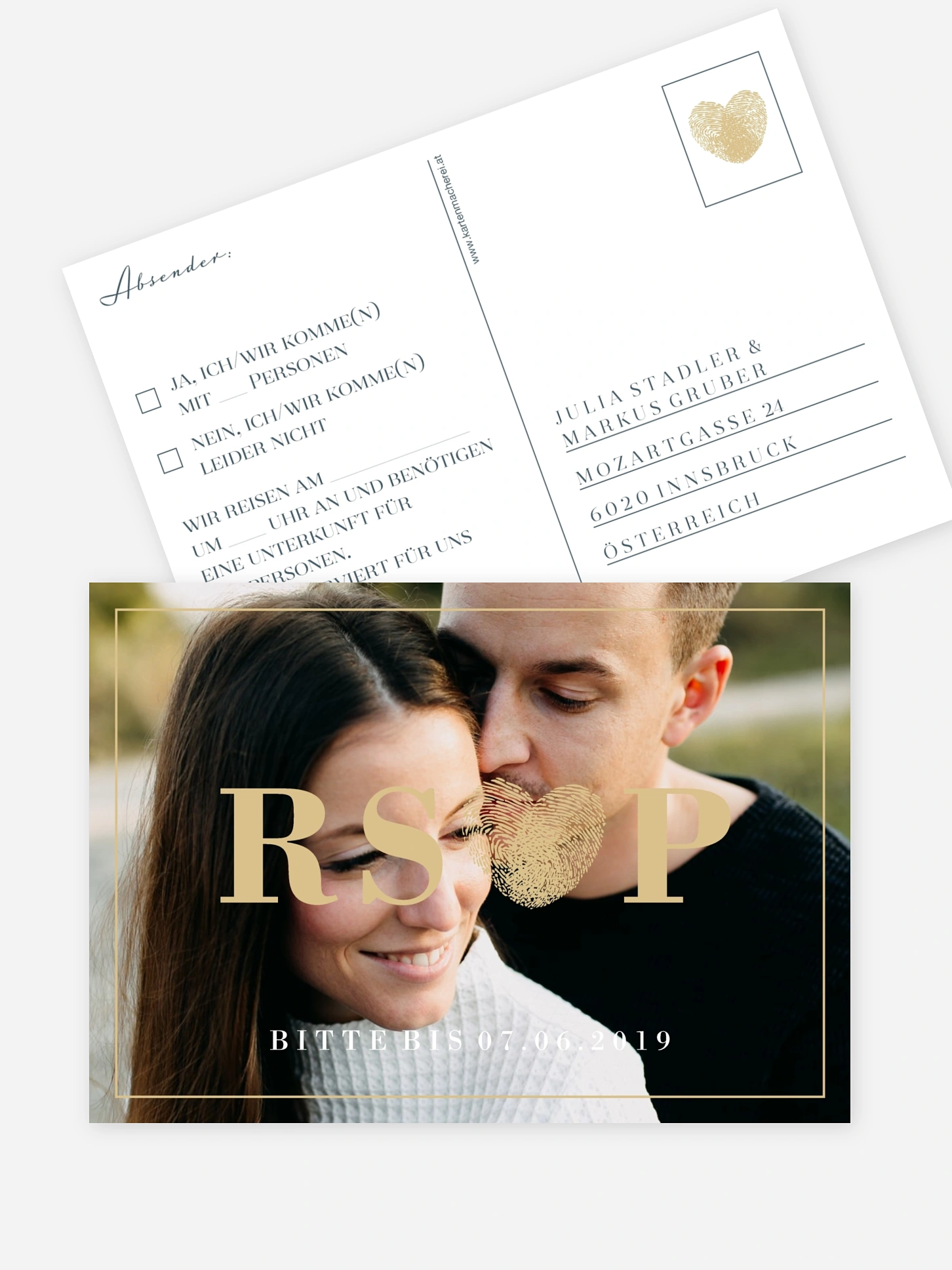 Antwortkarte Hochzeit Loveprint