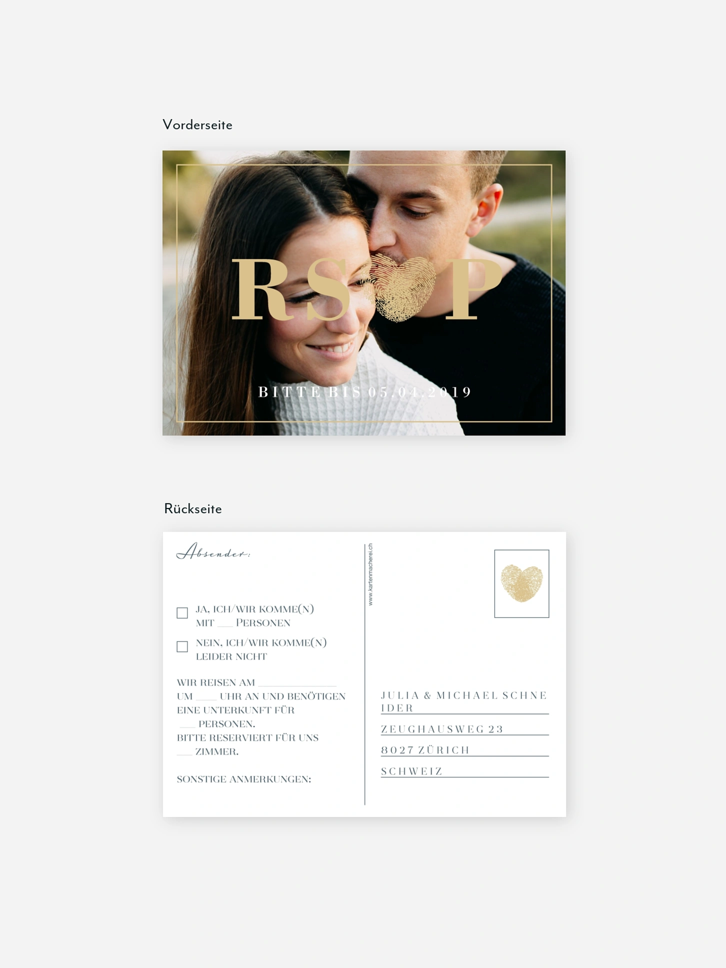 Antwortkarte Hochzeit Loveprint