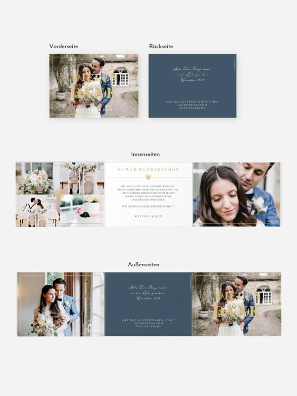 Dankeskarte Hochzeit Loveprint
