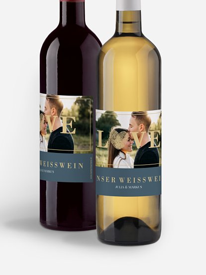 Flaschenetikett Hochzeit Loveprint