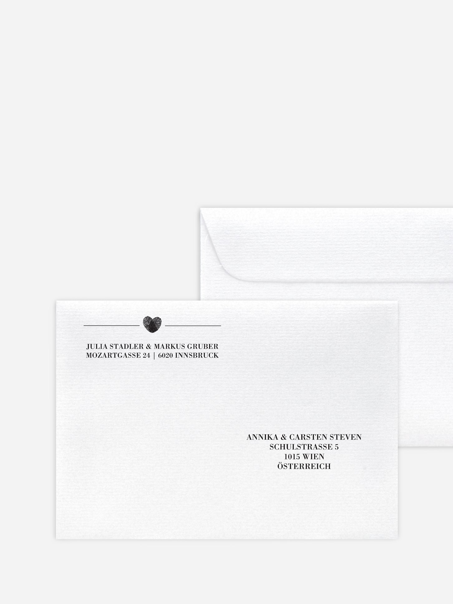 Bedruckter Briefumschlag Hochzeit Loveprint Premium