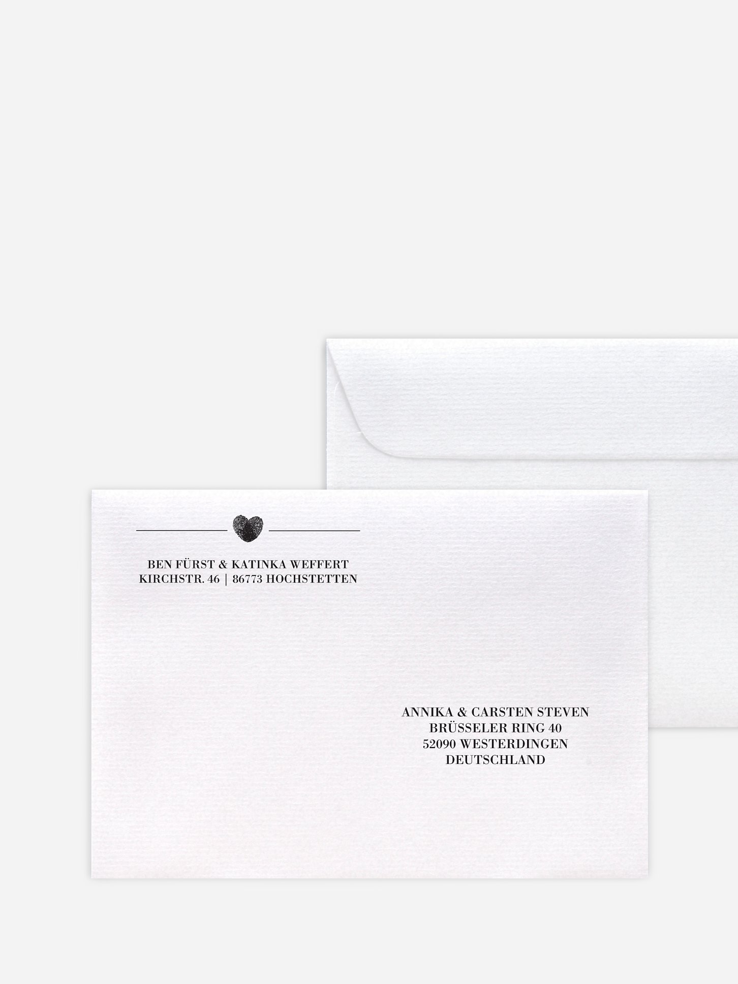 Bedruckter Briefumschlag Hochzeit Loveprint Premium