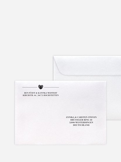 Bedruckter Briefumschlag Hochzeit Loveprint Premium