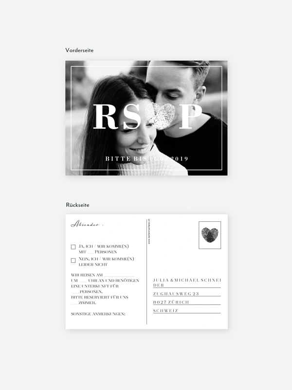 Antwortkarte Hochzeit Loveprint Premium