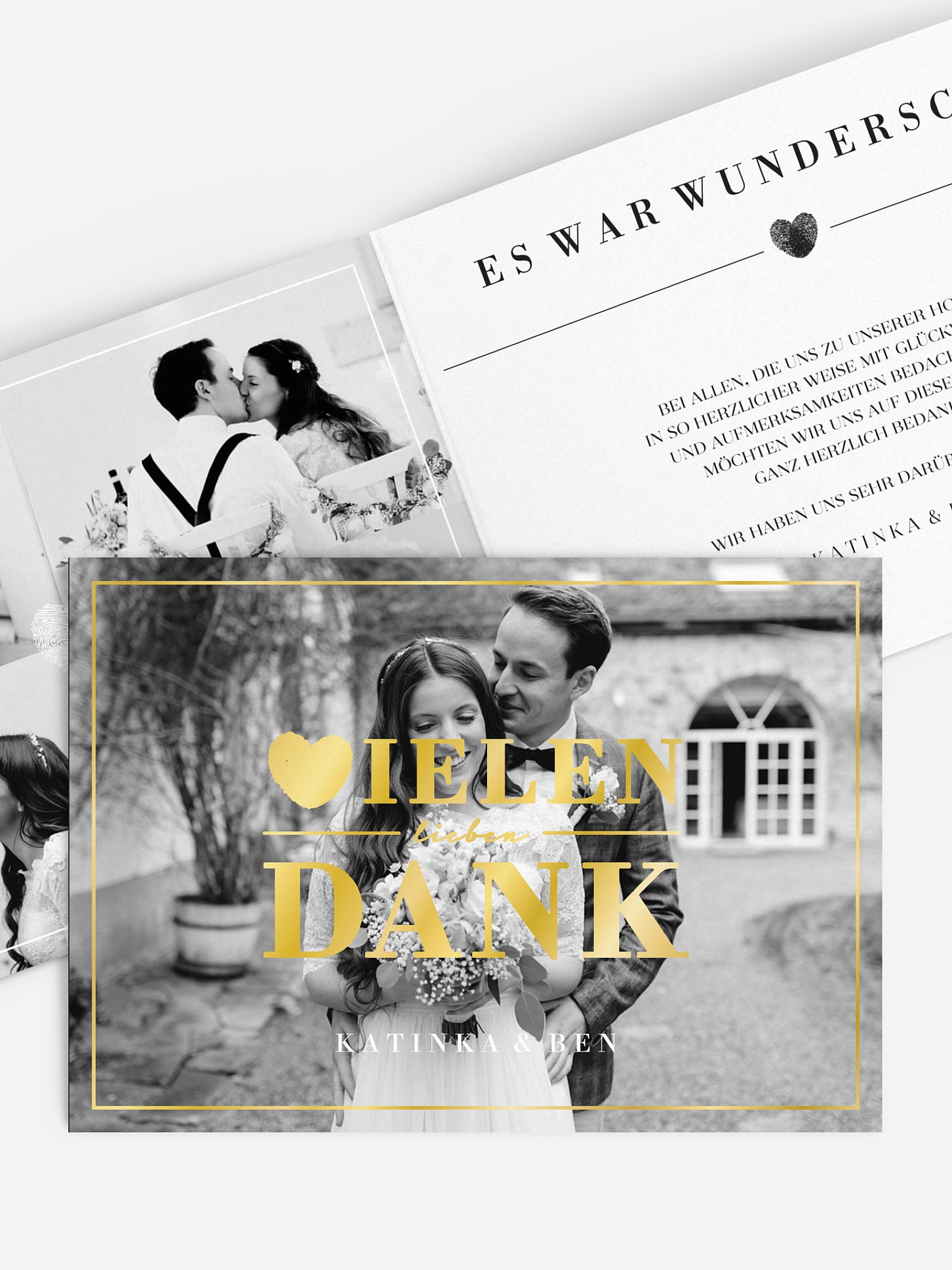 Dankeskarte Hochzeit Loveprint Premium
