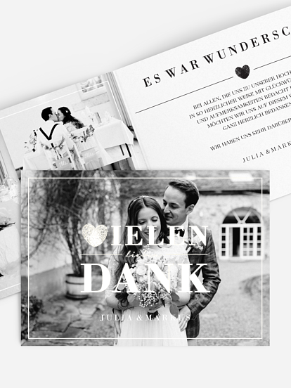 Dankeskarte Hochzeit Loveprint Premium