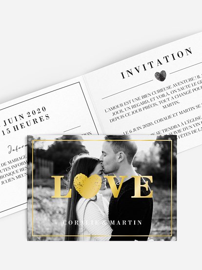 Faire-part mariage Loveprint - dorure