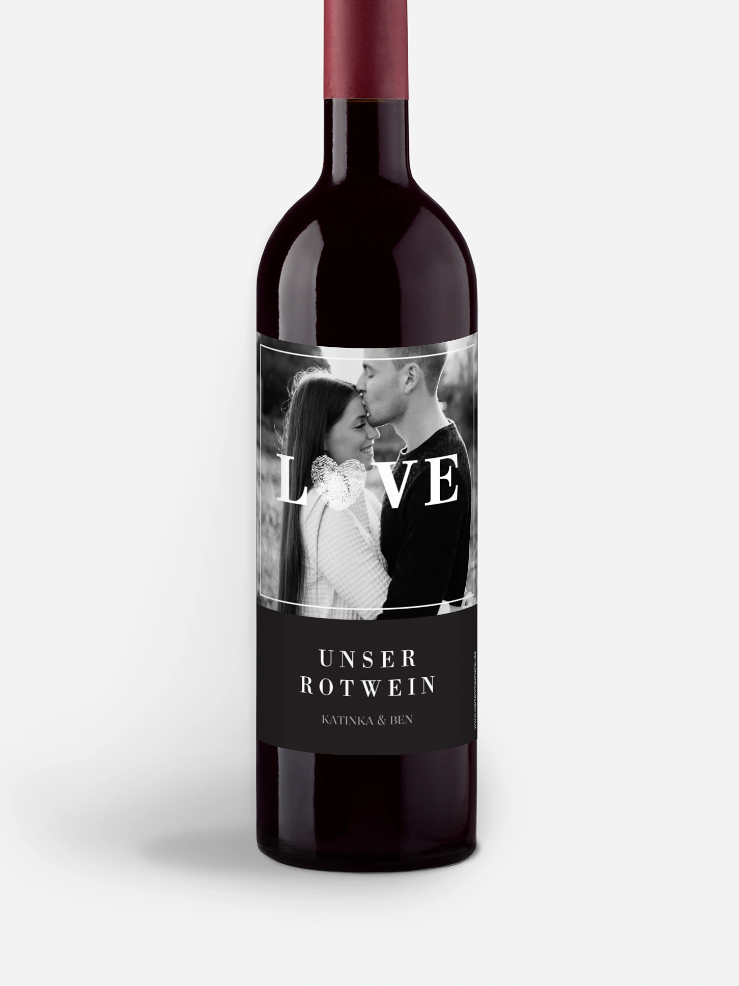 Flaschenetikett Hochzeit Loveprint Premium