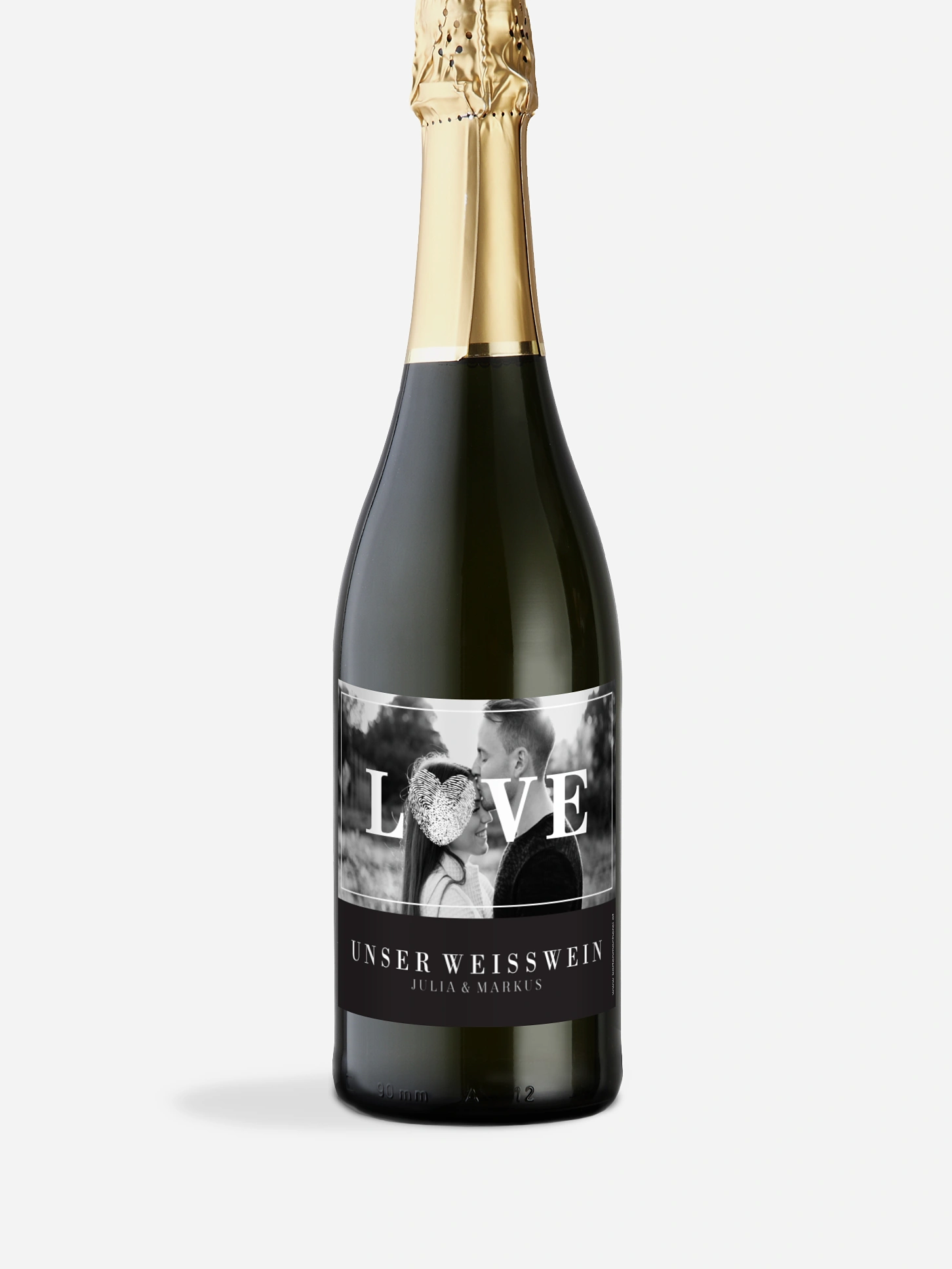 Flaschenetikett Hochzeit Loveprint Premium
