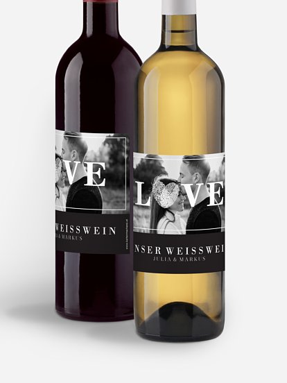 Flaschenetikett Hochzeit Loveprint Premium