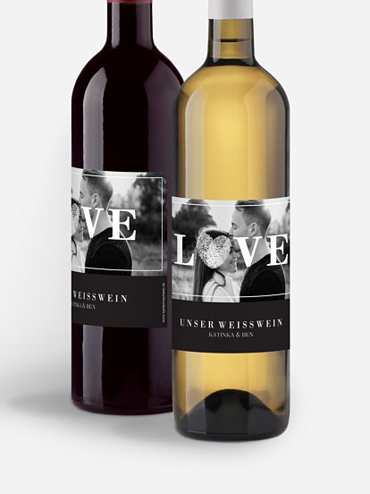 Flaschenetikett Hochzeit Loveprint Premium