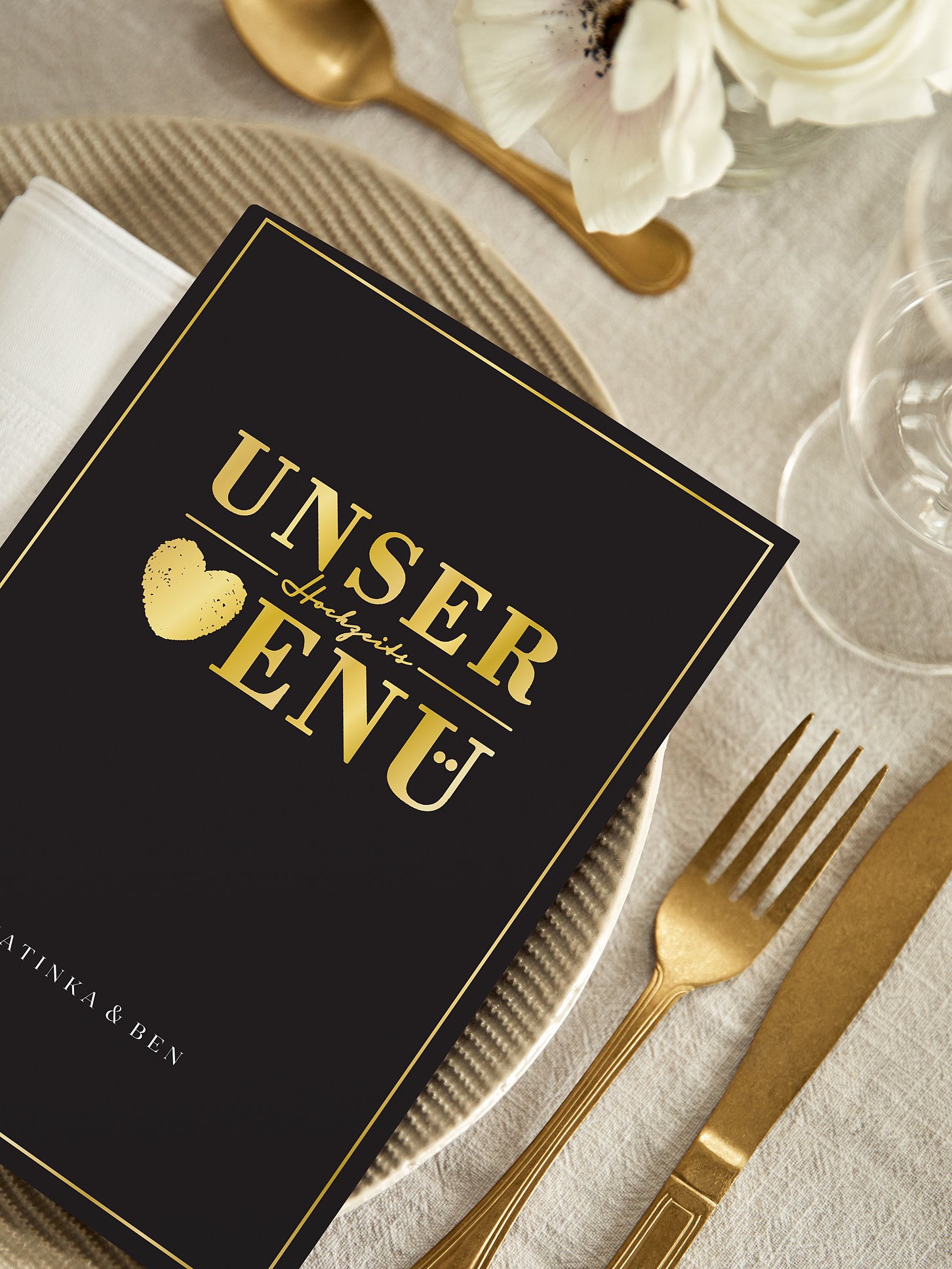 Menükarte Hochzeit Loveprint Premium