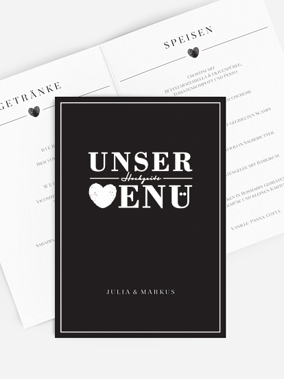 Menükarte Hochzeit Loveprint Premium