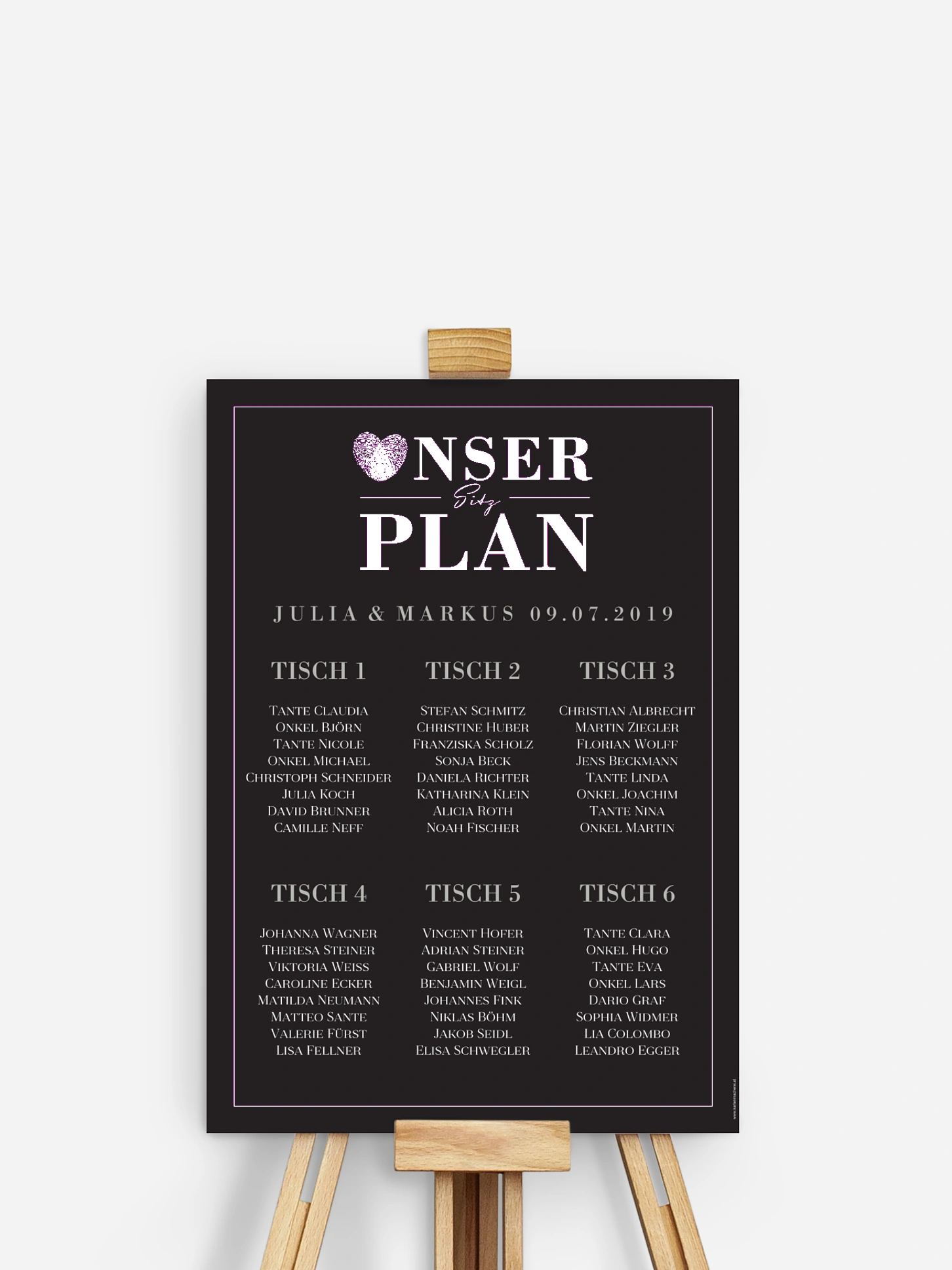 Sitzplan Plakat Loveprint Premium
