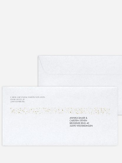 Bedruckter Briefumschlag Hochzeit Sparkling Frame