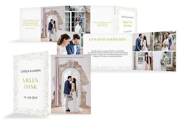 Dankeskarte Hochzeit Sparkling Frame