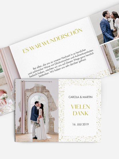Dankeskarte Hochzeit Sparkling Frame