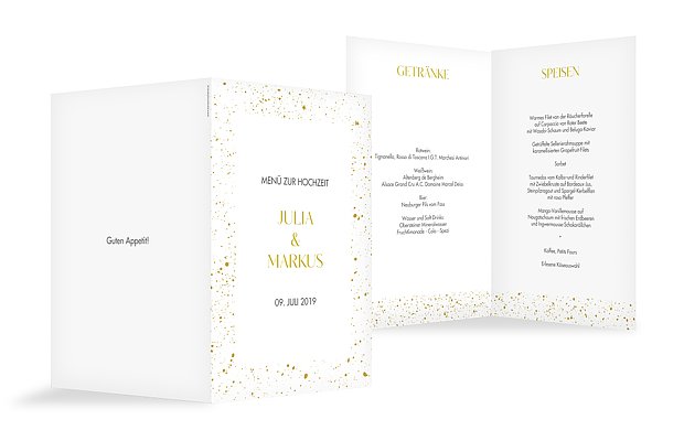 Menükarte Hochzeit Sparkling Frame