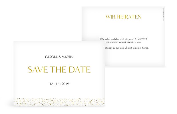 Save-the-Date Karte Sparkling Frame