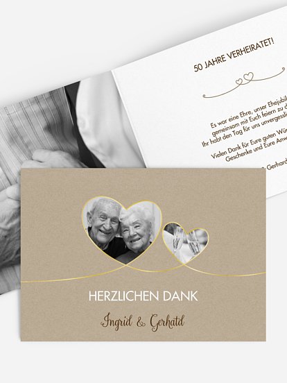Danksagung zur Goldenen Hochzeit Liebesbande