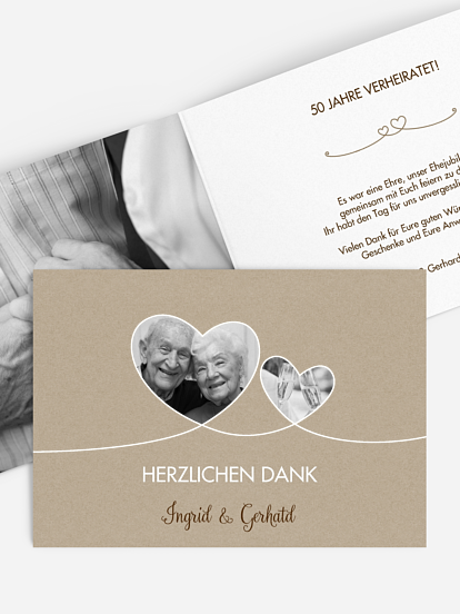 Danksagung zur Goldenen Hochzeit Liebesbande