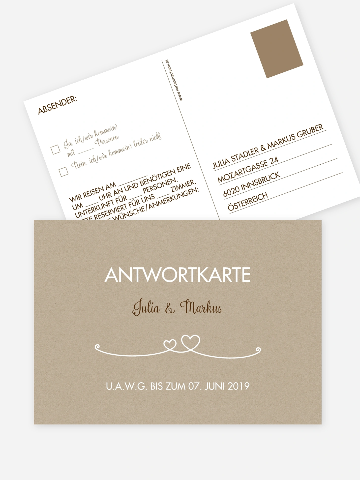 Antwortkarte Hochzeit Liebesbande