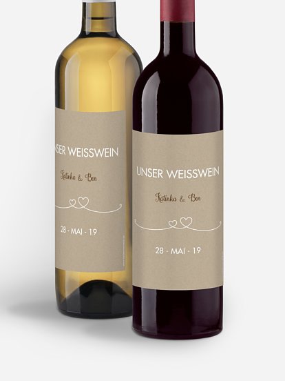 Flaschenetikett Hochzeit Liebesbande