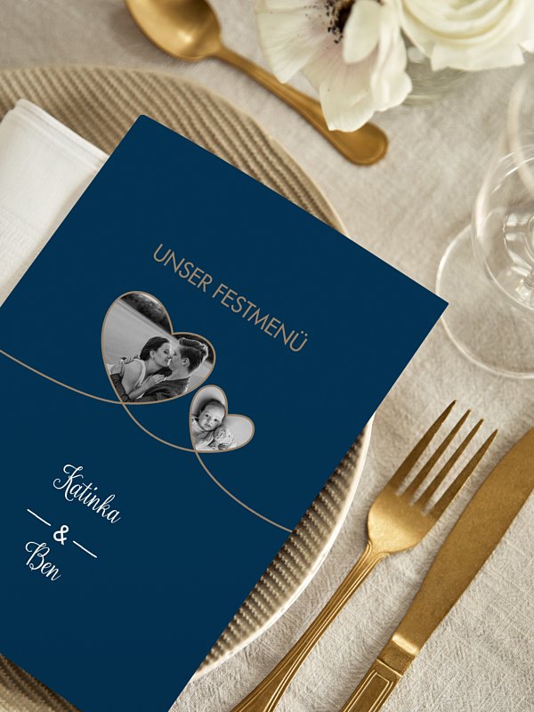 Menükarte Hochzeit Liebesbande