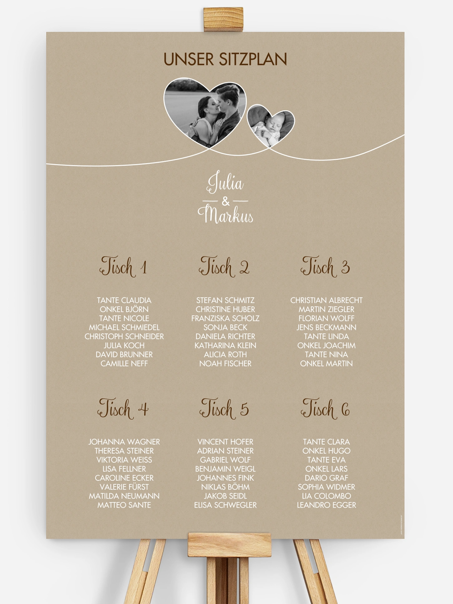 Sitzplan Plakat Liebesbande