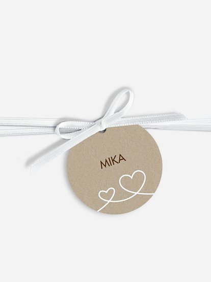 Anhänger mit Band zur Hochzeit personalisiert Liebesbande