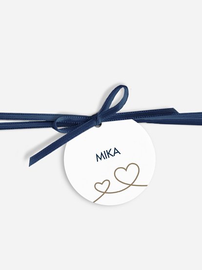 Anhänger mit Band zur Hochzeit personalisiert Liebesbande