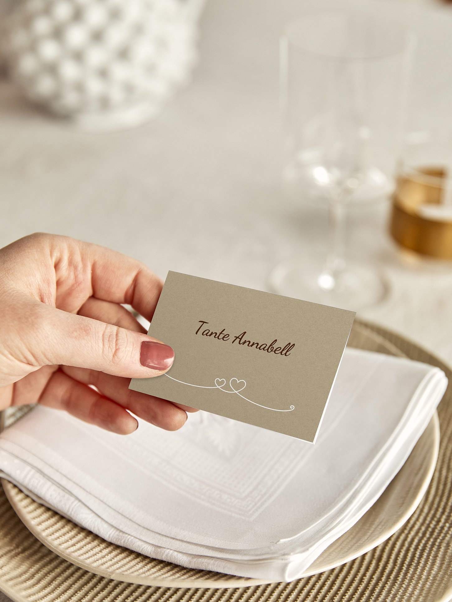 Tischkarte Hochzeit Liebesbande