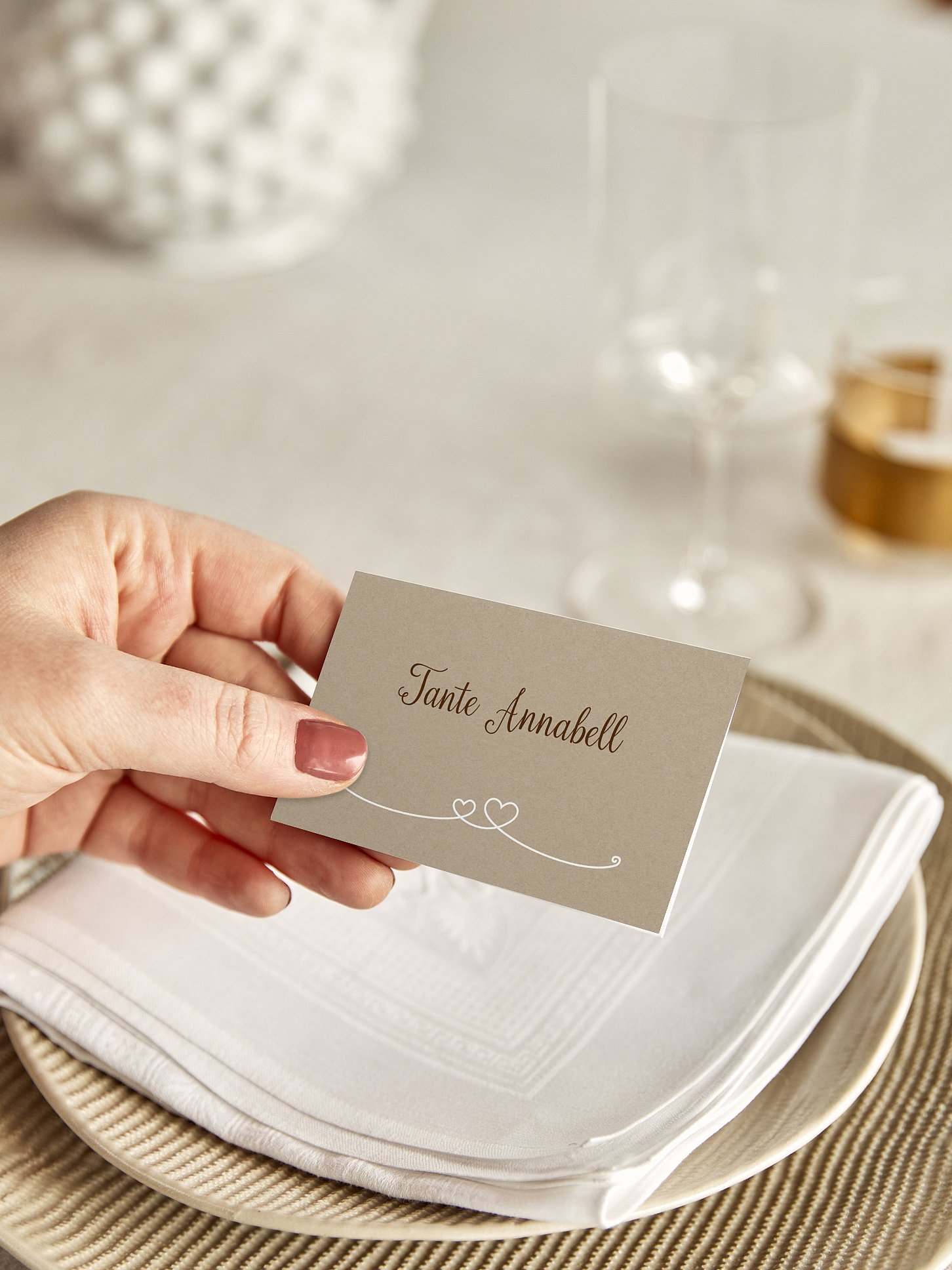 Tischkarte Hochzeit Liebesbande