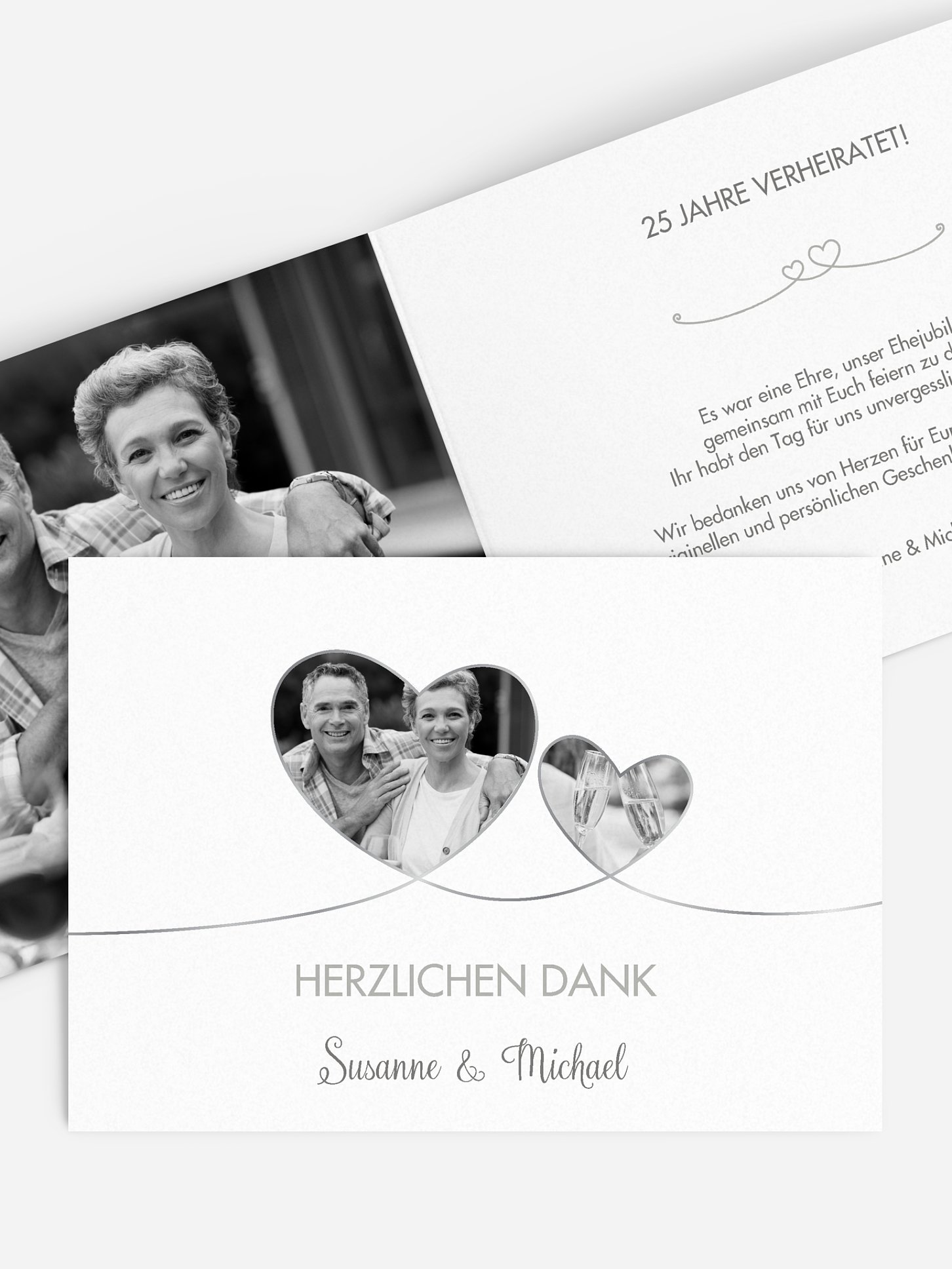 Danksagung zur Silberhochzeit Liebesbande