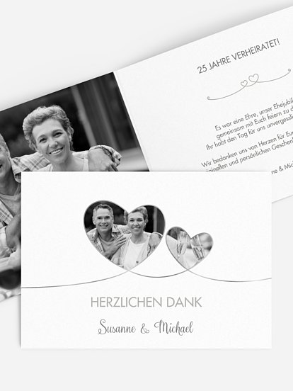 Danksagung zur Silberhochzeit Liebesbande