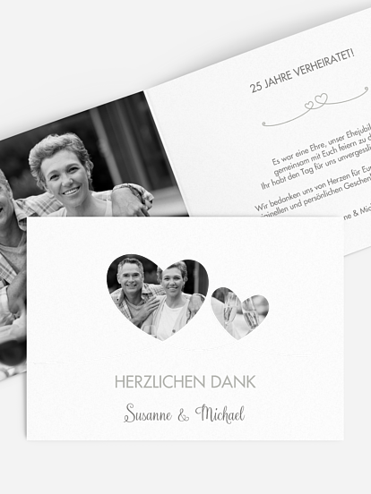 Danksagung zur Silberhochzeit Liebesbande