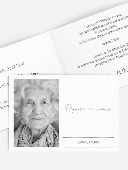 Faire-part de décès Inoubliable