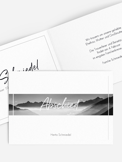 Trauerkarte Zeit der Stille