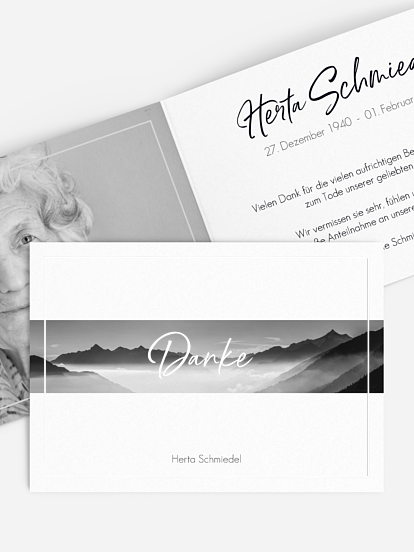 Trauerdanksagung Zeit der Stille