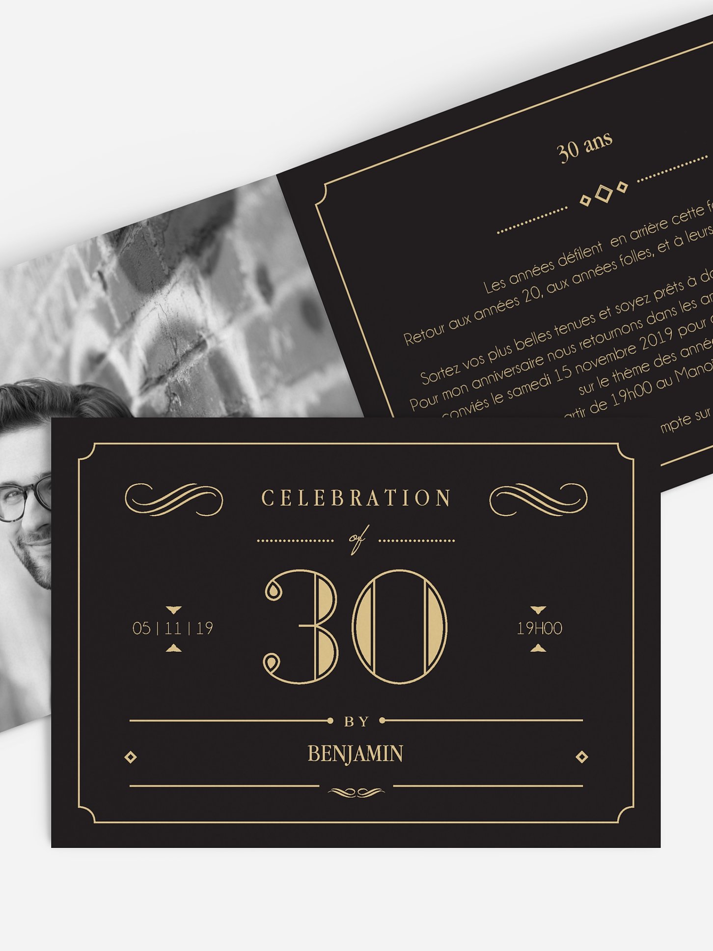 invitation anniversaire 30 Gatsby