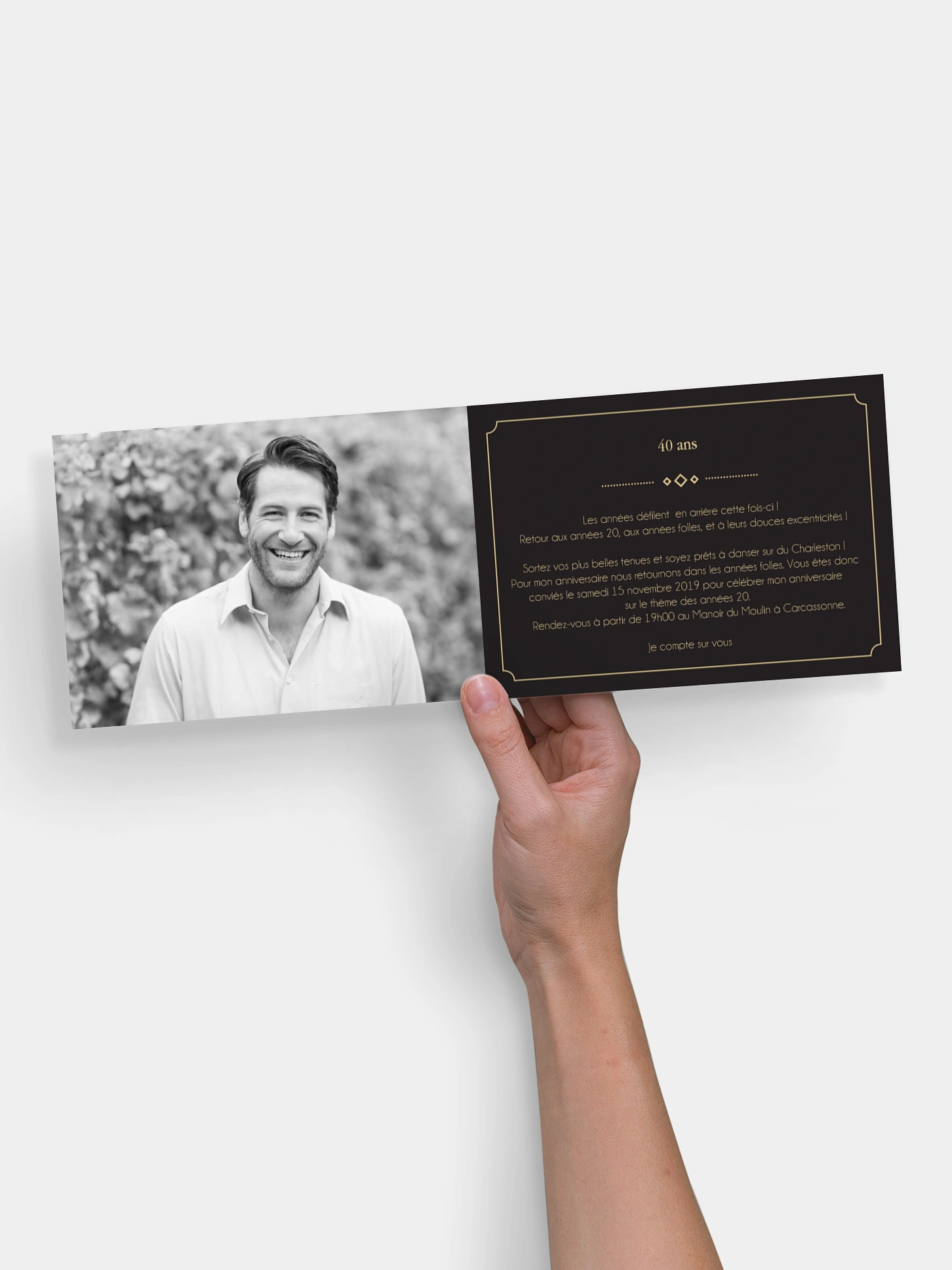 invitation anniversaire 40 Gatsby